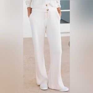 AYR Womens The Waffle Cone Pant Pima Cotton Preppy Pockets Wide Leg Size Medium